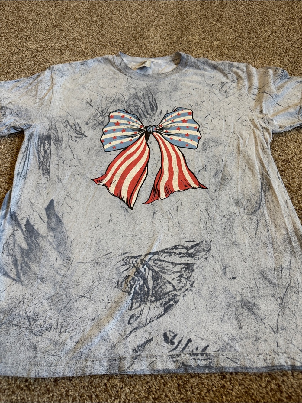 Comfort Colors red white and blue bow tee